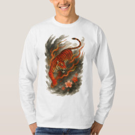 【Japanese Fire Tiger Long Sleeve T-Shirt】 T Shirt