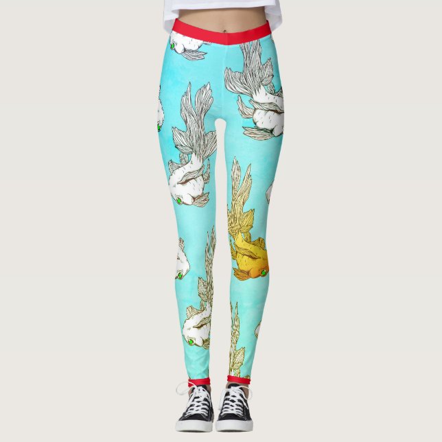 JAPANESE FISH SWIMMING Leggings (Framsida)