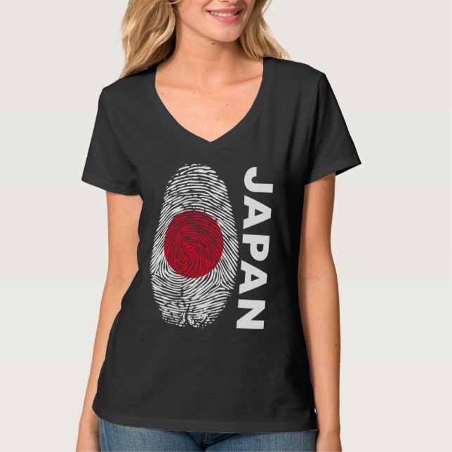 Japanese flag as fingerprint motif t shirt (Framsida)