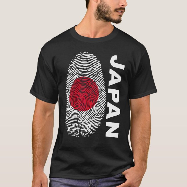 Japanese flag as fingerprint motif t shirt (Framsida)