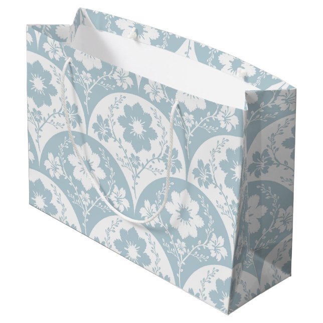Japanese Floral Pattern in Soft Blue and White (Baksidan Vinklad)