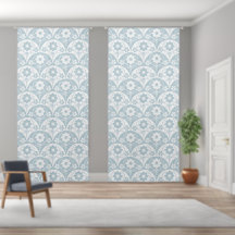 Japanese Floral Pattern in Soft Blue and White