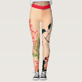JAPANESE FLOWER ART PRINTED LEGGINGS
