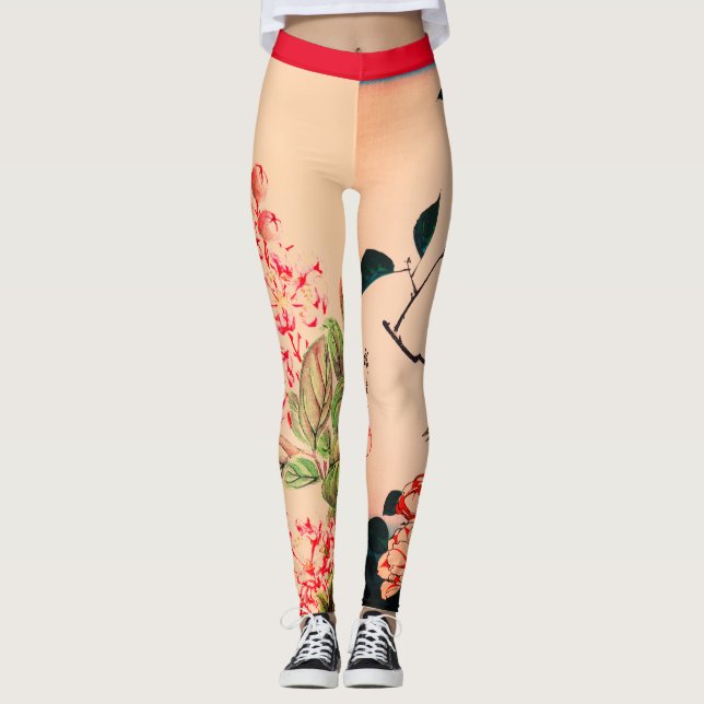 JAPANESE FLOWER ART PRINTED LEGGINGS (Framsida)