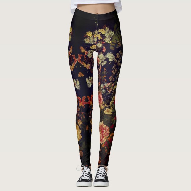 JAPANESE FLOWERS Leggings (Framsida)