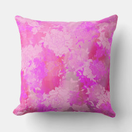 Japanese flowers pink patterns kudde
