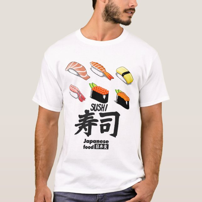 Japanese food「寿司」sushi.Japanese cuisine T Shirt (Framsida)