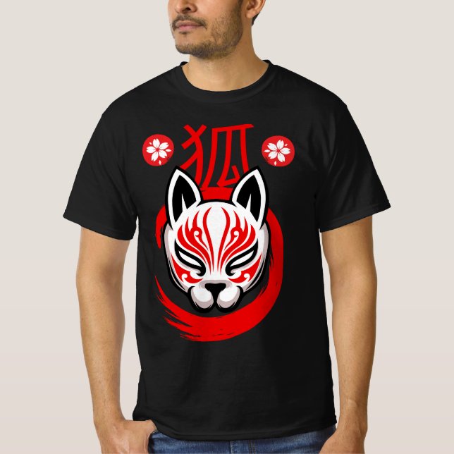 Japanese Fox Samurai (Kitsune) T Shirt (Framsida)