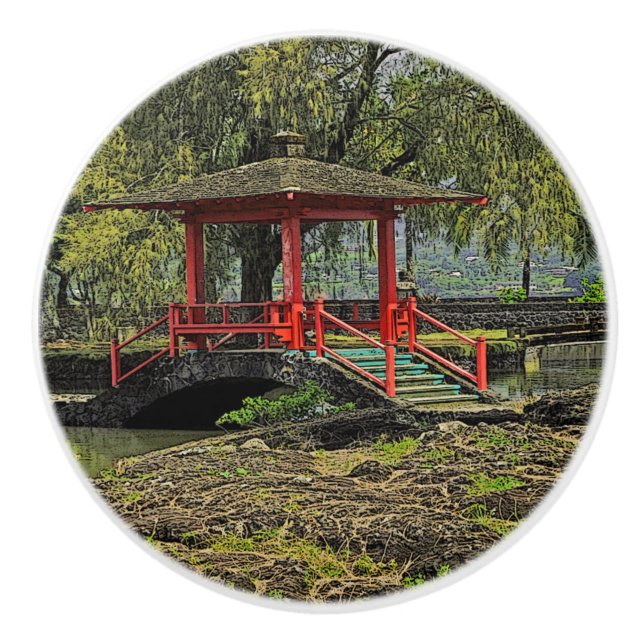 JAPANESE GARDEN CERAMIC KNOB/PULL KNOPP (Framsidan)