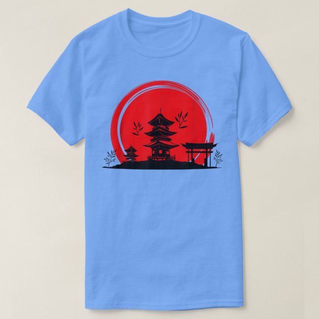 Japanese Garden Japanese Torii Japan Samurai  T Shirt (Design framsida)