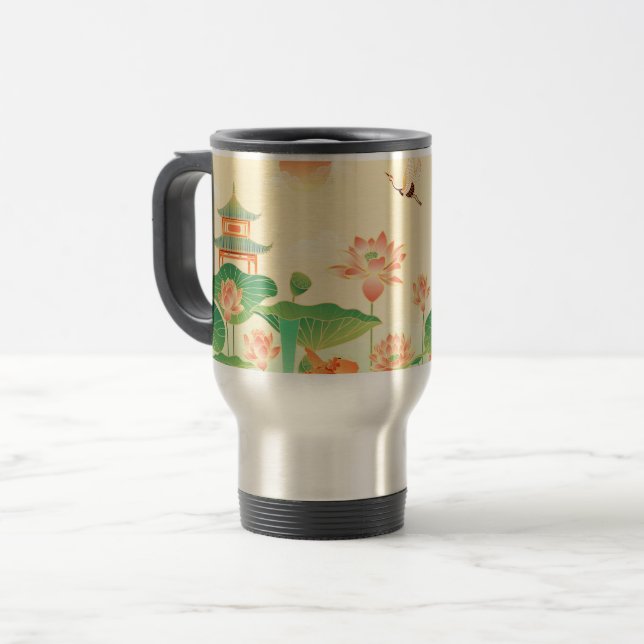 Japanese Garden Koi Pond and Waterlilies Art Resemugg (Framsida vänster)