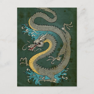 JAPANESE GRÅTT DRAGON VYKORT
