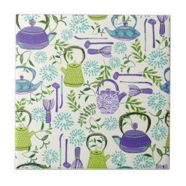 Japanese Green Teapot Design Kakelplatta