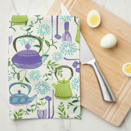 Japanese Green Teapot Design Kökshandduk
