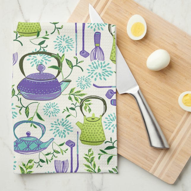 Japanese Green Teapot Design Kökshandduk (Vikt i Fjärdedel)