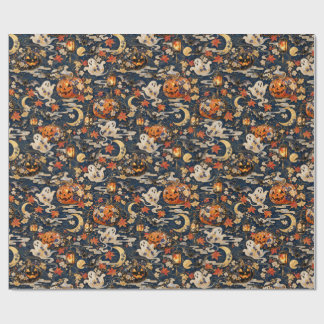 Japanese Halloween Ghost Pumpkin Wrapping Paper Presentpapper