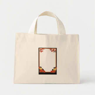 Japanese Hanafuda Tote – Minimal Retro Floral Desi Mini Tygkasse