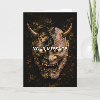 Japanese Hannya Mask Kintsugi Art Personalized Car Kort