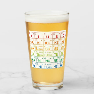 Japanese Hiragana design rainbow beer glass Glaskopp