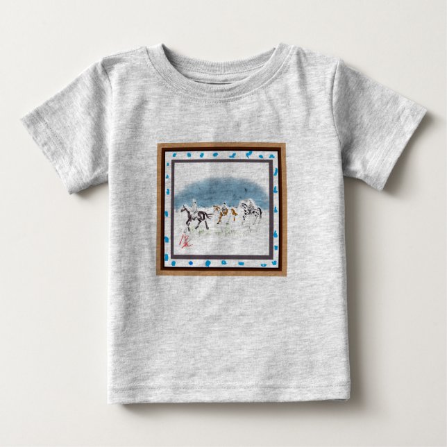 Japanese horse samurai art equestrian sumi t shirt (Framsida)