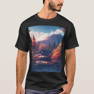 Japanese House In Mountains T Shirt