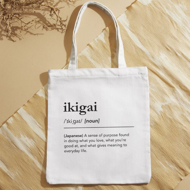 Japanese Ikigai Life Purpose Minimalist Definition Tygkasse (Skapare uppladdad)