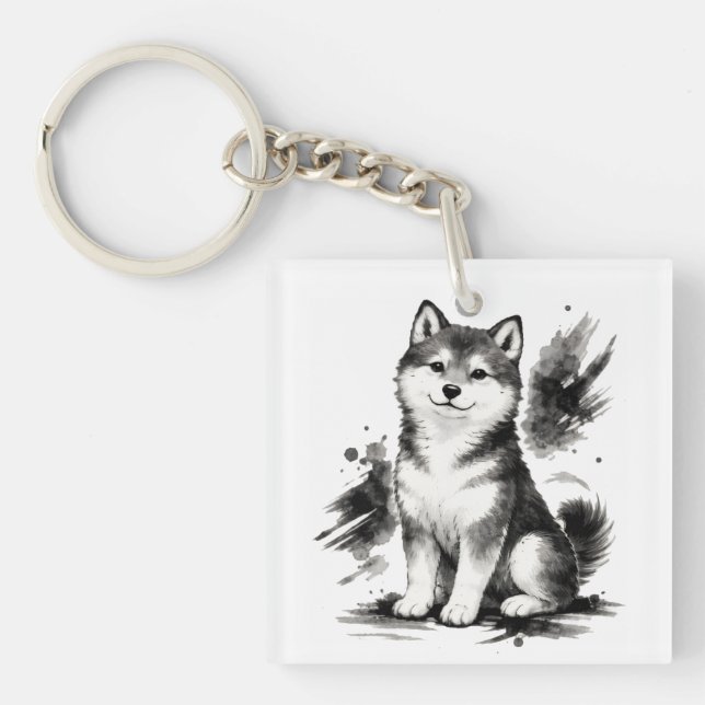 【Japanese Ink Puppy Acrylic Keychain】 (Framsidan)