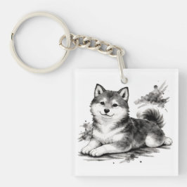 【Japanese Ink Puppy Acrylic Keychain】