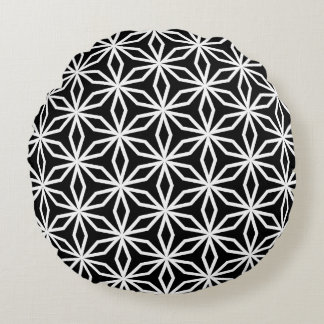 Japanese-Inspired Geometric Black and White Rund Kudde