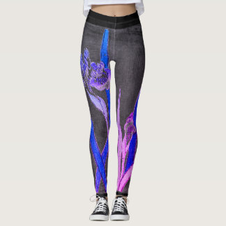 JAPANESE IRIS BLACK Leggings
