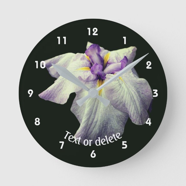 Japanese Iris Flower Personalized  Rund Klocka (Framsida)