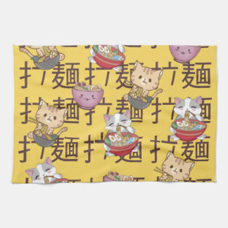 Japanese Kawaii Anime Cat Ramen Noodles Kökshandduk