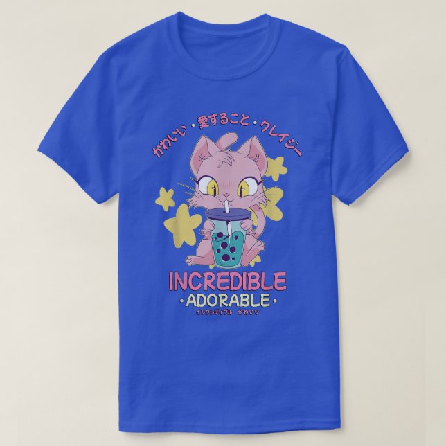 Japanese - Kawaii Cute Bubble Tea Cat Incredible A T Shirt (Design framsida)