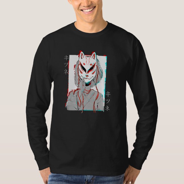 Japanese Kitsune Folklore Fantasy Demon Nine Taile T Shirt (Framsida)