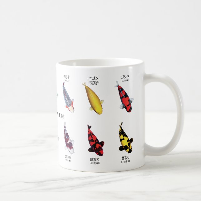 Japanese Koi Art Cup | Koi Illustration Gift Kaffemugg (Höger)