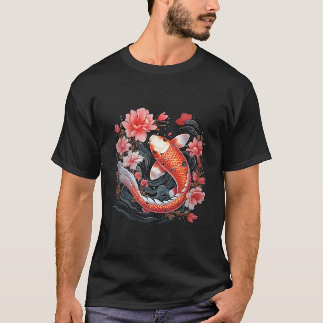 Japanese Koi Fish Nishikigoi Fish Blackboard T Shirt (Framsida)