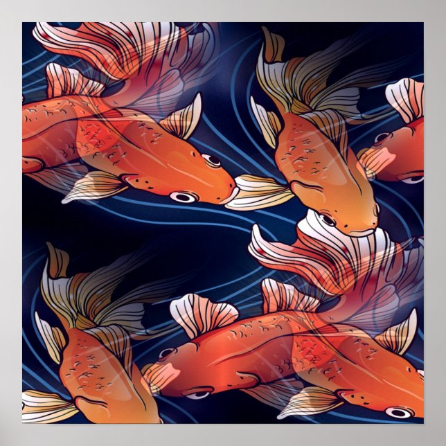 Japanese Koi Fish Poster (Framsidan)