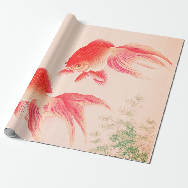 JAPANESE KOI FISH Wrapping Papper Presentpapper (Utrullad)