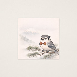 Japanese Landscape&Canada Jay Minimal Display Card Fyrkantigt Visitkort
