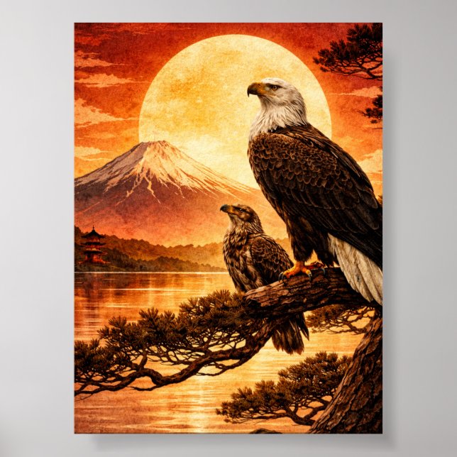 Japanese Landscape Eagle Value Poster  (Framsidan)