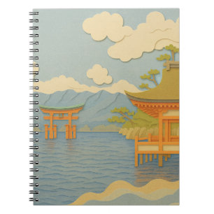 JAPANESE liggande Itsukushima Papper skärning Anteckningsbok