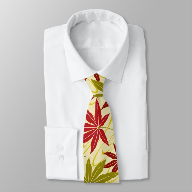 JAPANESE MAPLE LÖV (CREME) NECK TIE SLIPS (Bunden)
