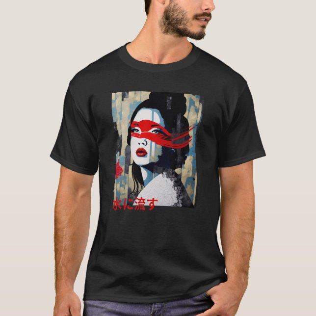 Japanese Modern with Proverb Writing Streetwear Fa T Shirt (Framsida)