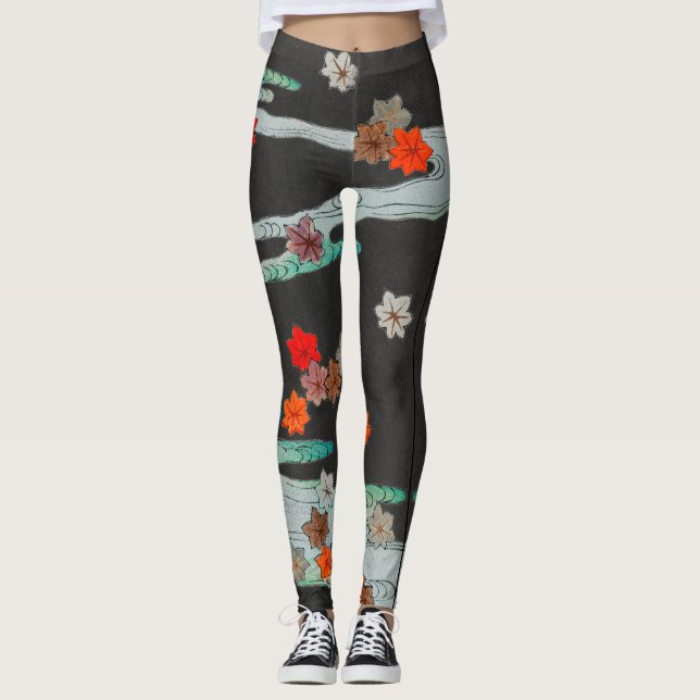 JAPANESE MÖNSTER BLACK TRYCKT Leggings (Framsida)