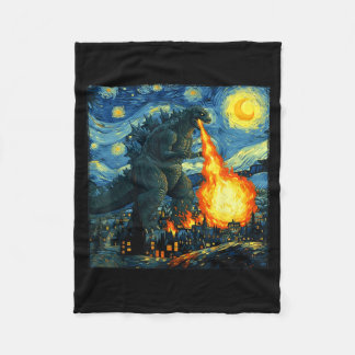 Japanese Monster Kaiju Van Gogh Starry Night  Fleecefilt