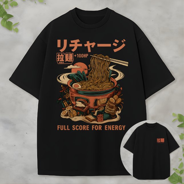 Japanese Noodle Bowl Graphic Recharge +100HP T Shirt (Skapare uppladdad)