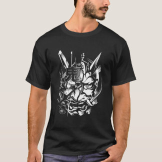 Japanese Oni Cyberpunk Samurai Fun Techwear T Shirt