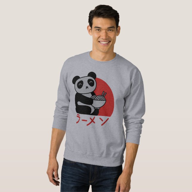 Japanese Panda Lång Ärmad Tröja (Hel framsida)
