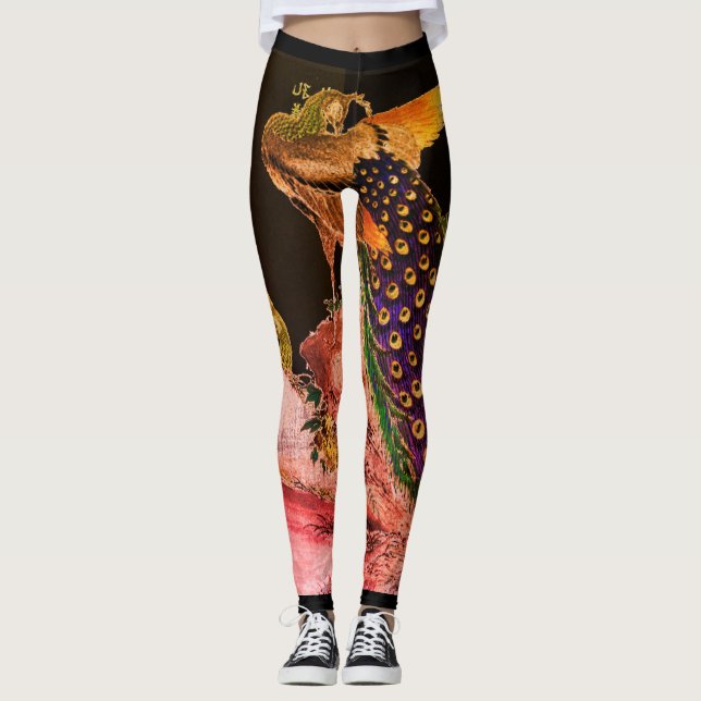 JAPANESE PEACOCK UTTRYCK LEGGINGS (Framsida)