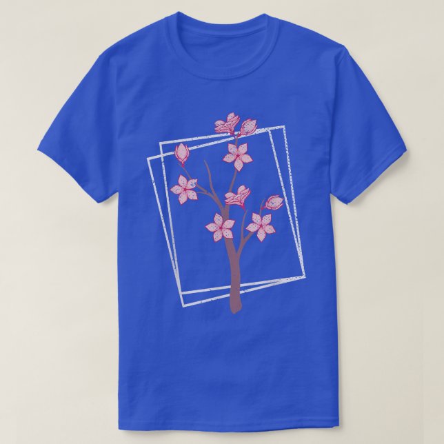 Japanese Pretty Flower Pink Sakura Cherry Blossom  T Shirt (Design framsida)